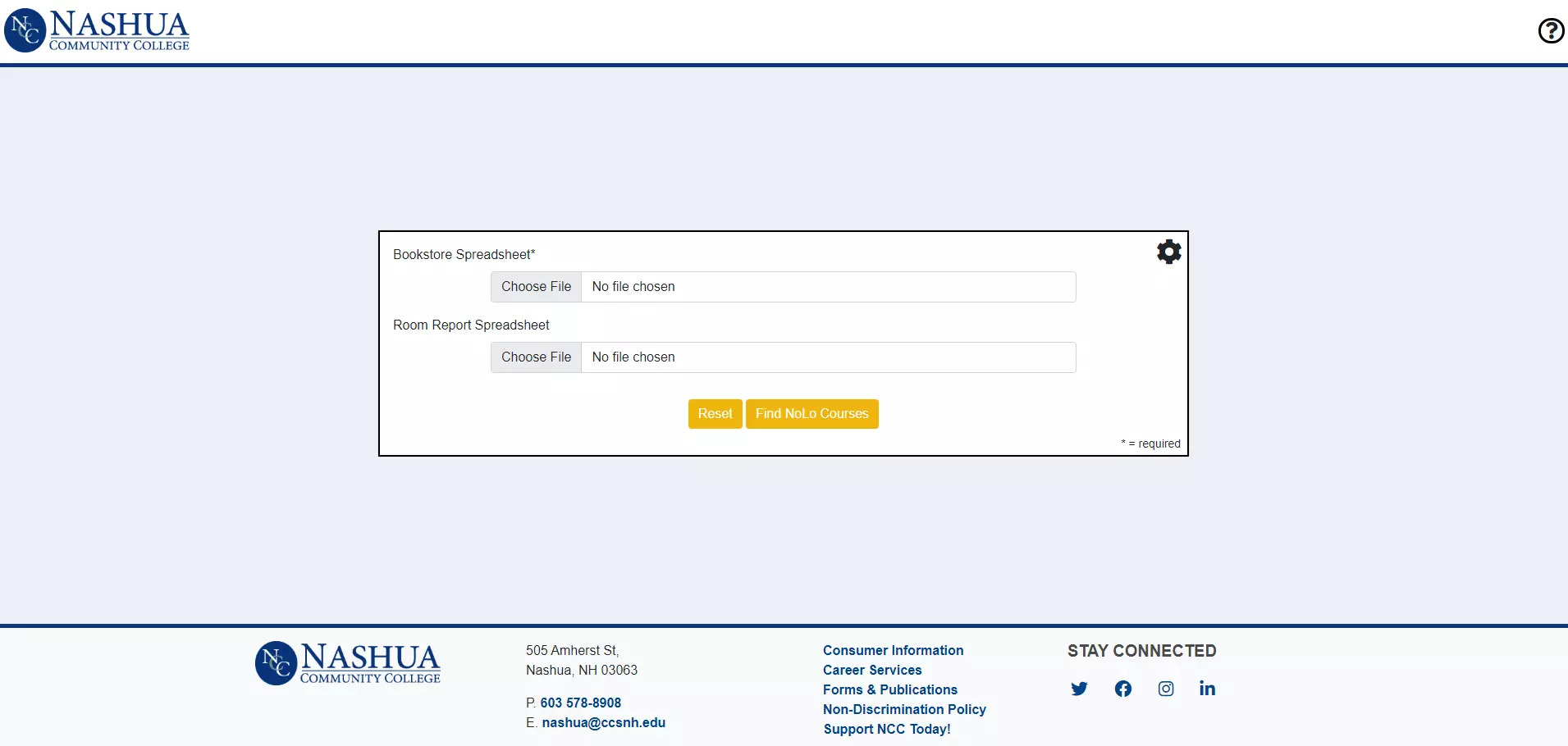 This is my final project at Nashua Community College for the Capstone Web Development Course. The project was to read a CSV file, grab data, and output the important information in CSV format. This project allowed me to take a deeper dive into Javascript and its plugins.
<strong>NOTE</strong>: You will not be able to fully utilize this project without key CSV files that cannnot be given out.
View the Code <a class='hover:underline text-blue-500' target='_blank' href="https://bitbucket.org/nolocap/nolocap.bitbucket.io/src/master/" target="_blank">Here</a>